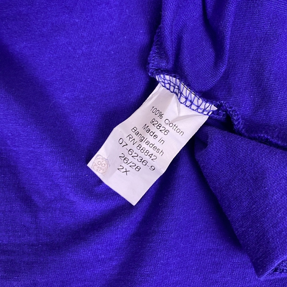 Woman Within T-Shirt Top Womens 2X 26/28 Purple 3/4 Sleeve Crew Neck 100% Cotton - Picture 5 of 9